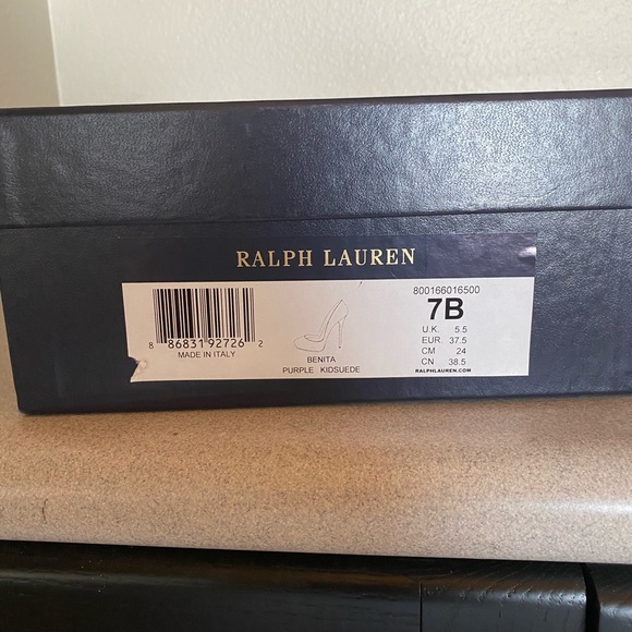 Ralph Lauren PURPLE LABEL Benita Suede Heels - Picture 4 of 4